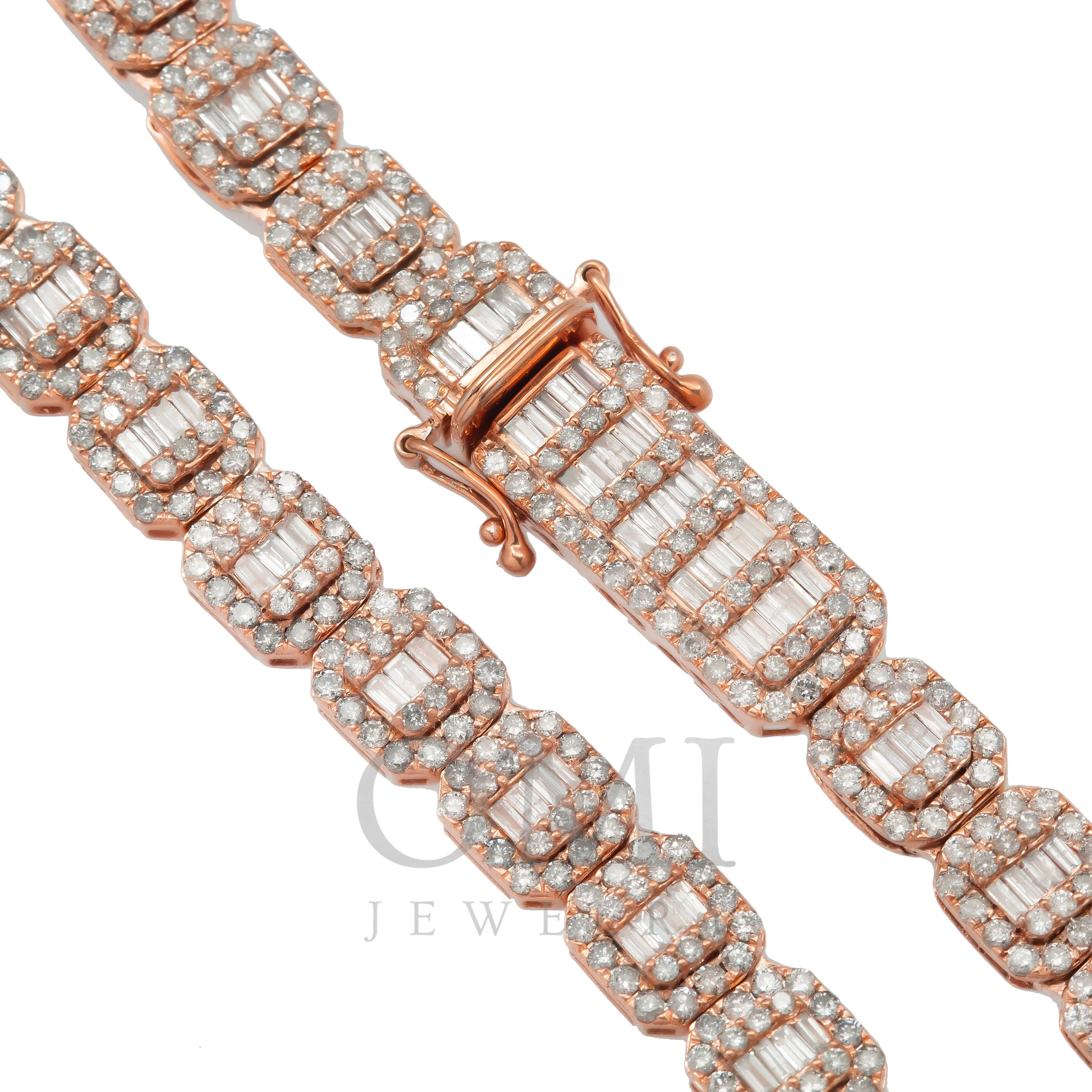 10K GOLD BAGUETTE DIAMOND CHAIN 19.55 CT