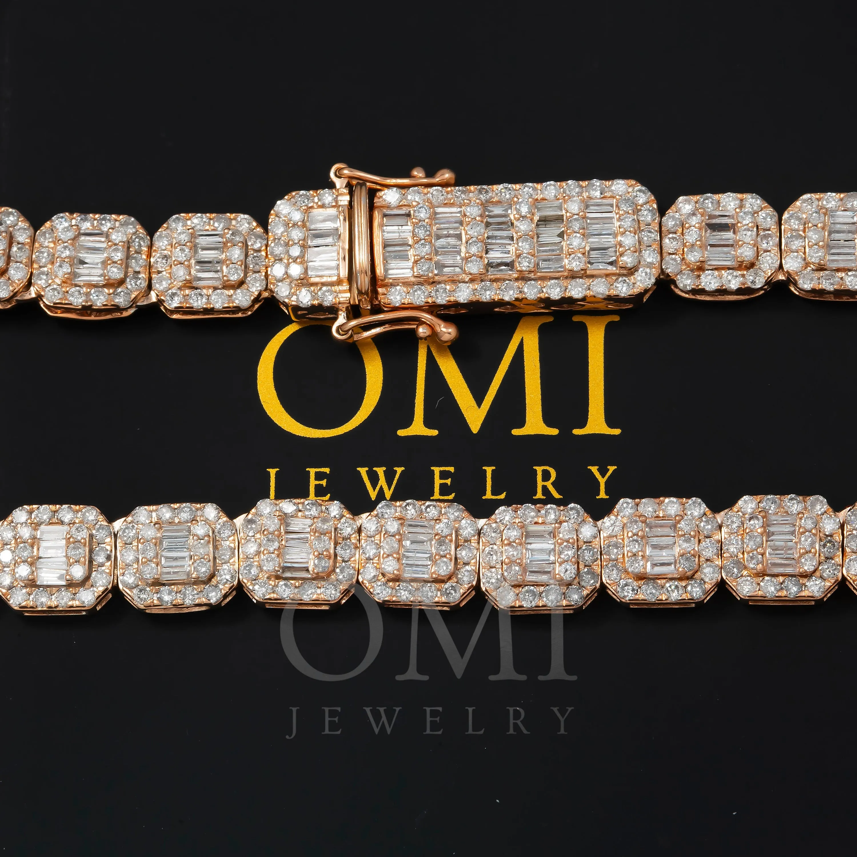 10K GOLD BAGUETTE DIAMOND CHAIN 19.55 CT