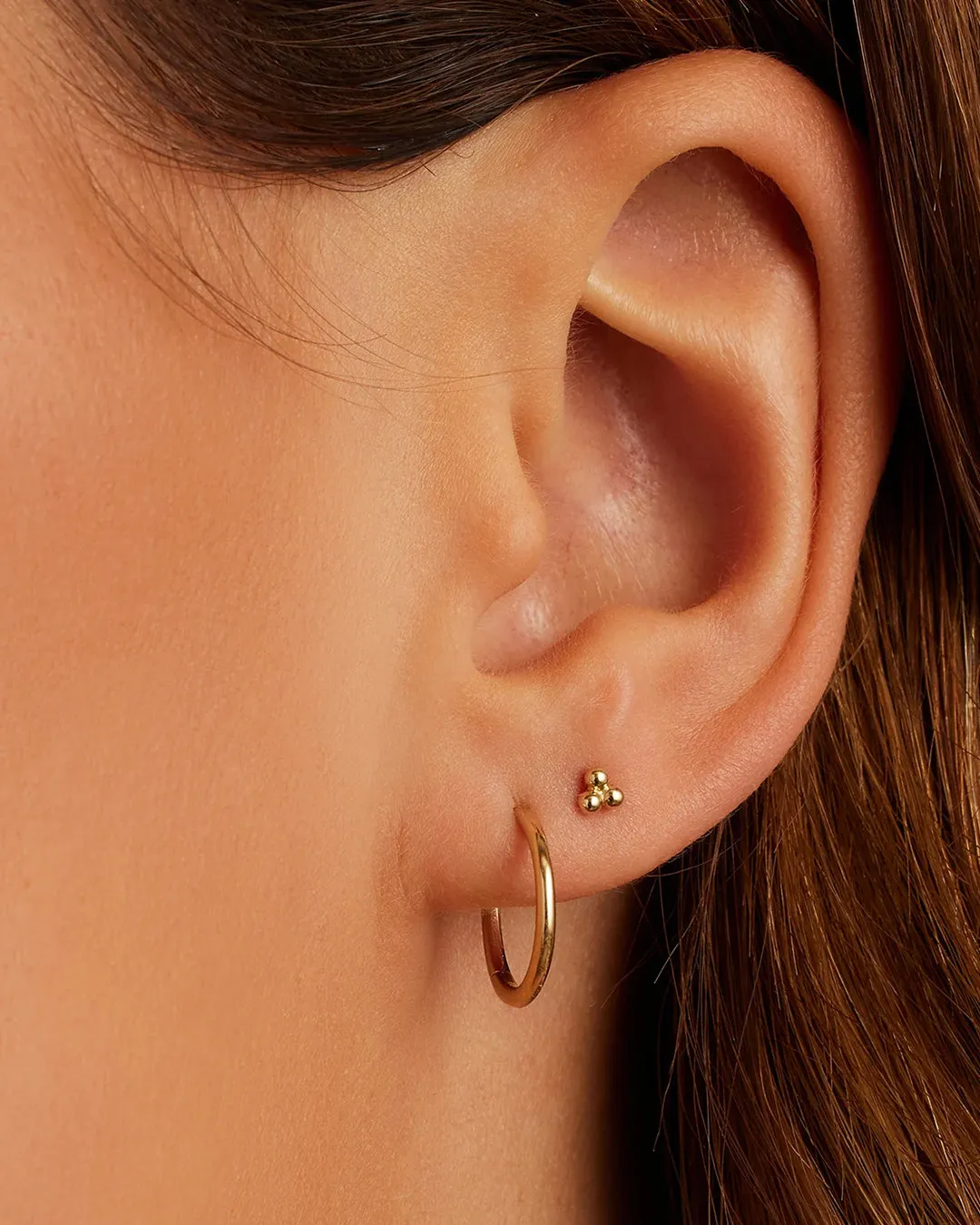 14k Gold Trio Flat Back Studs