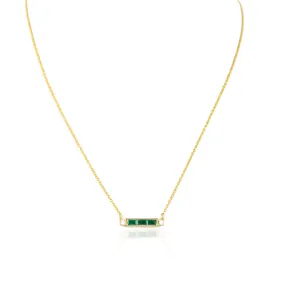 18K Gold Emerald Necklace