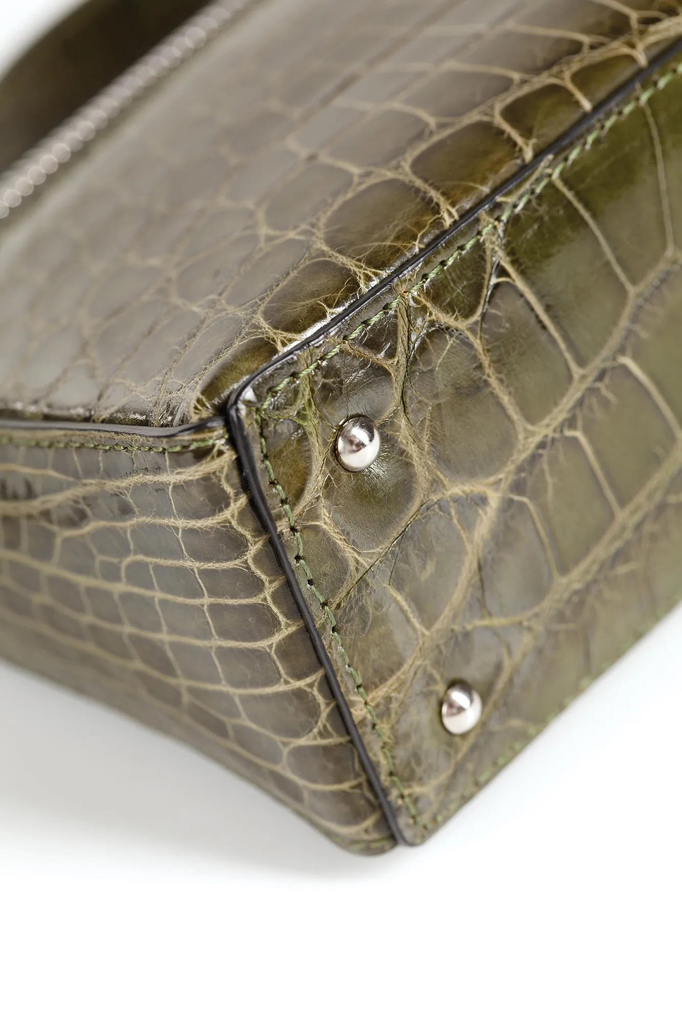 30-662-GRN THE SOPHIE Gracen Nile Crocodile Handbag, Green