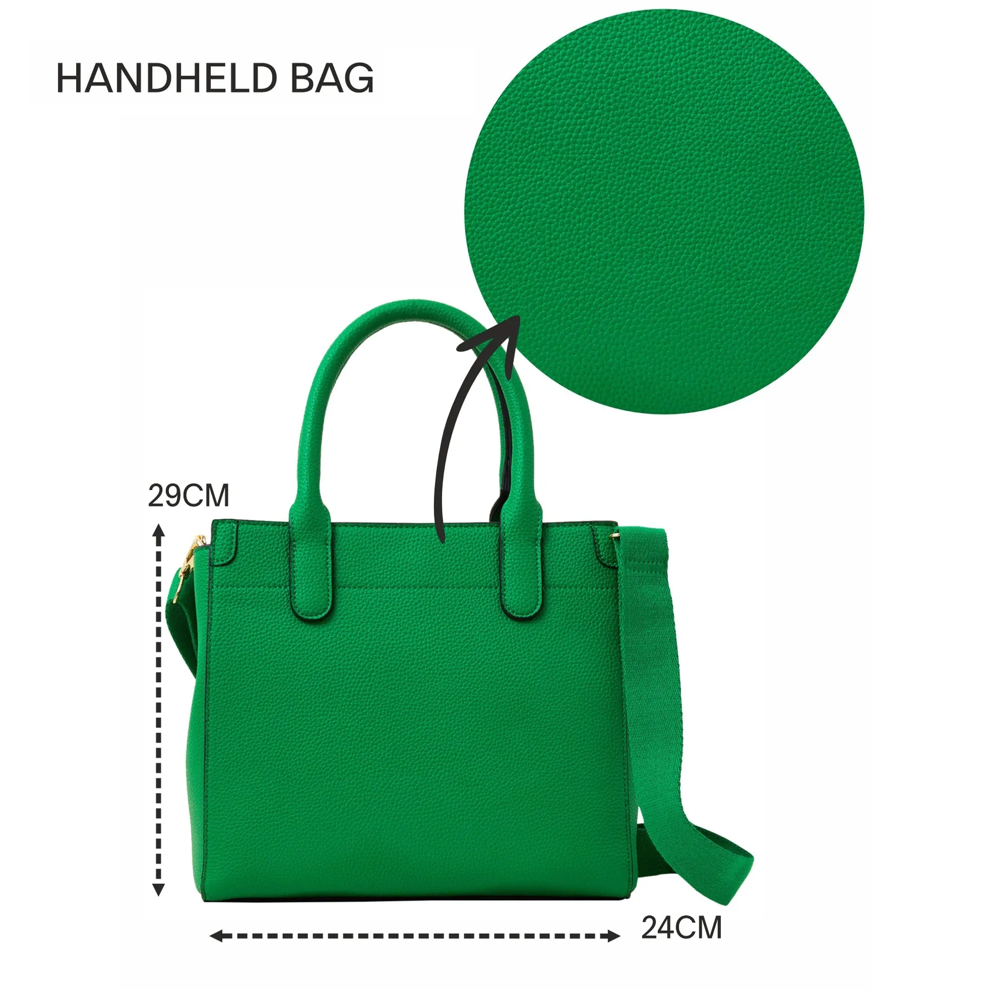 Accessorize London Women's Green Satchel With Webbing Strap