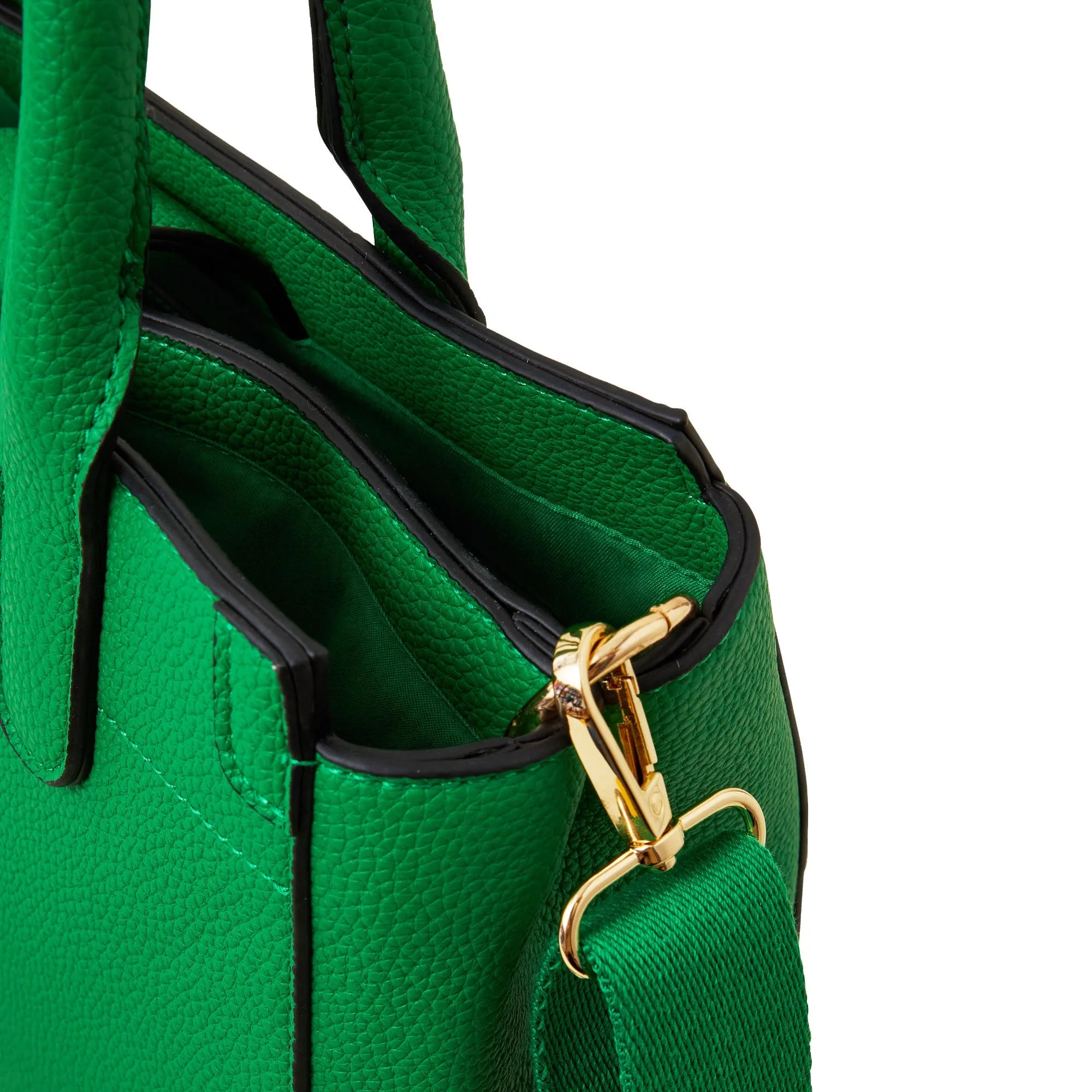 Accessorize London Women's Green Satchel With Webbing Strap