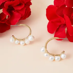 Accessorize London Women's Pearl Hoop Earrings