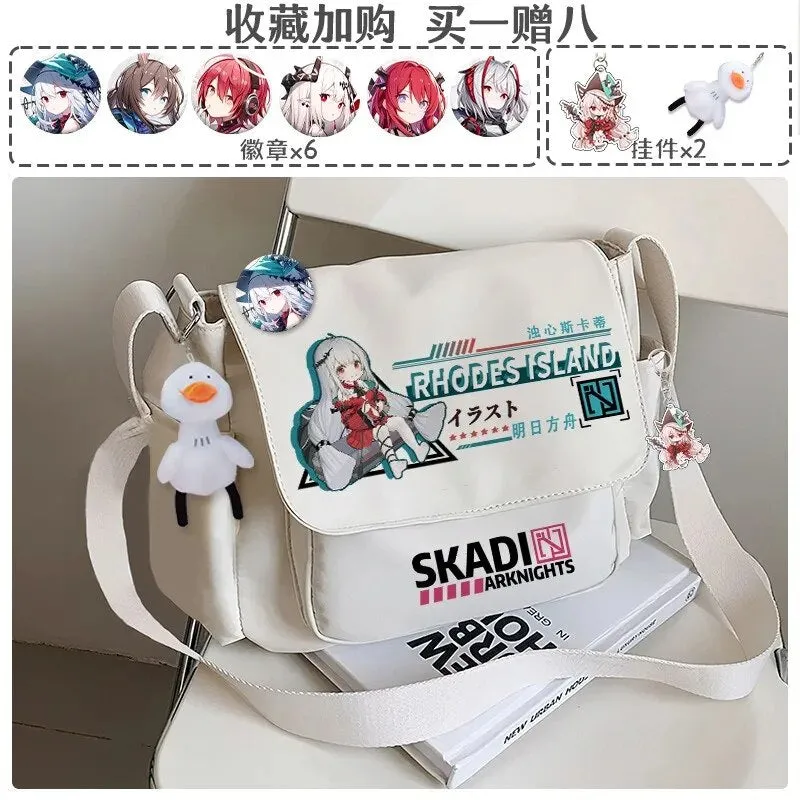 Anime Game Arknights Texas Amiya Lappland W Skadi Dusk Etc. 30X25X10CM Casual Crossbody Tutorial Canvas Bag Shoulder Bag