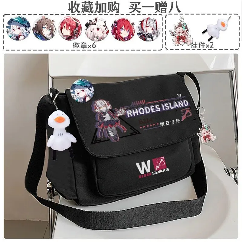 Anime Game Arknights Texas Amiya Lappland W Skadi Dusk Etc. 30X25X10CM Casual Crossbody Tutorial Canvas Bag Shoulder Bag