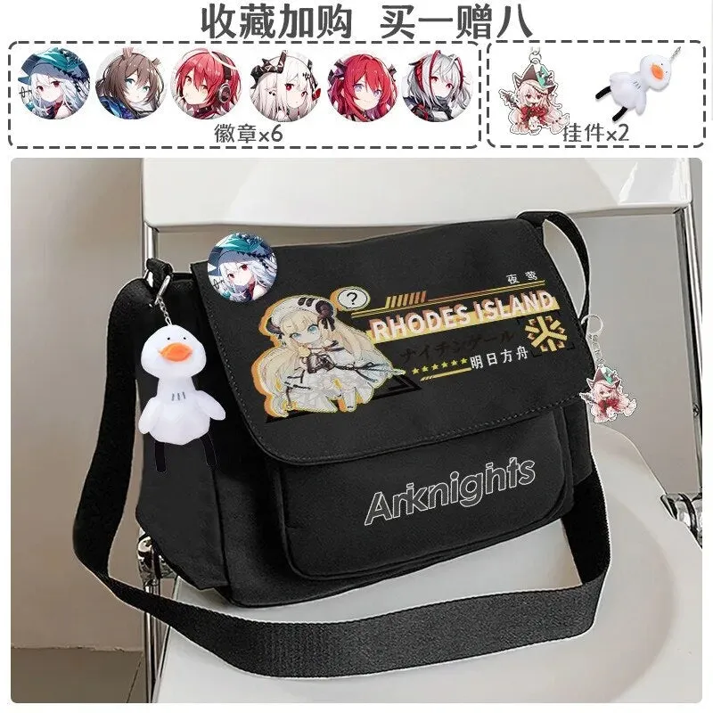 Anime Game Arknights Texas Amiya Lappland W Skadi Dusk Etc. 30X25X10CM Casual Crossbody Tutorial Canvas Bag Shoulder Bag