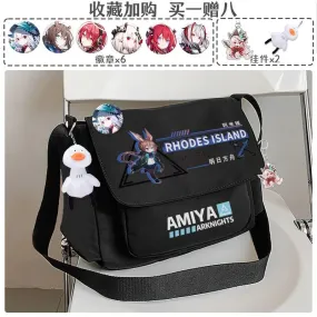 Anime Game Arknights Texas Amiya Lappland W Skadi Dusk Etc. 30X25X10CM Casual Crossbody Tutorial Canvas Bag Shoulder Bag