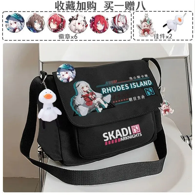 Anime Game Arknights Texas Amiya Lappland W Skadi Dusk Etc. 30X25X10CM Casual Crossbody Tutorial Canvas Bag Shoulder Bag