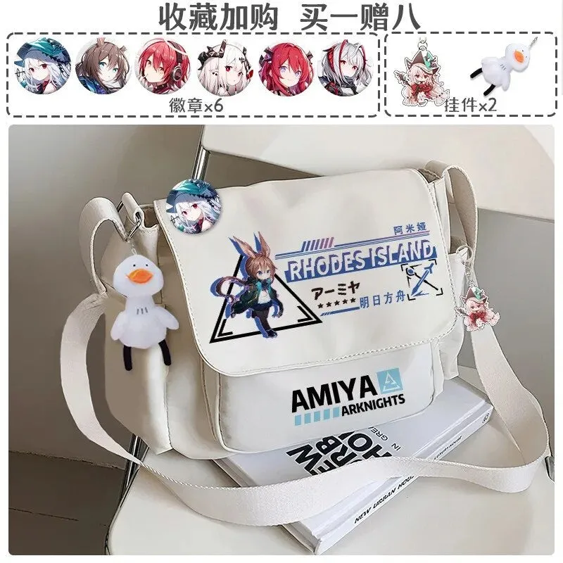 Anime Game Arknights Texas Amiya Lappland W Skadi Dusk Etc. 30X25X10CM Casual Crossbody Tutorial Canvas Bag Shoulder Bag