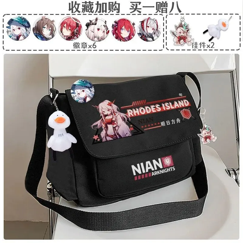 Anime Game Arknights Texas Amiya Lappland W Skadi Dusk Etc. 30X25X10CM Casual Crossbody Tutorial Canvas Bag Shoulder Bag