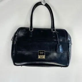 Anya Hindmarchblack leather satchel with strap