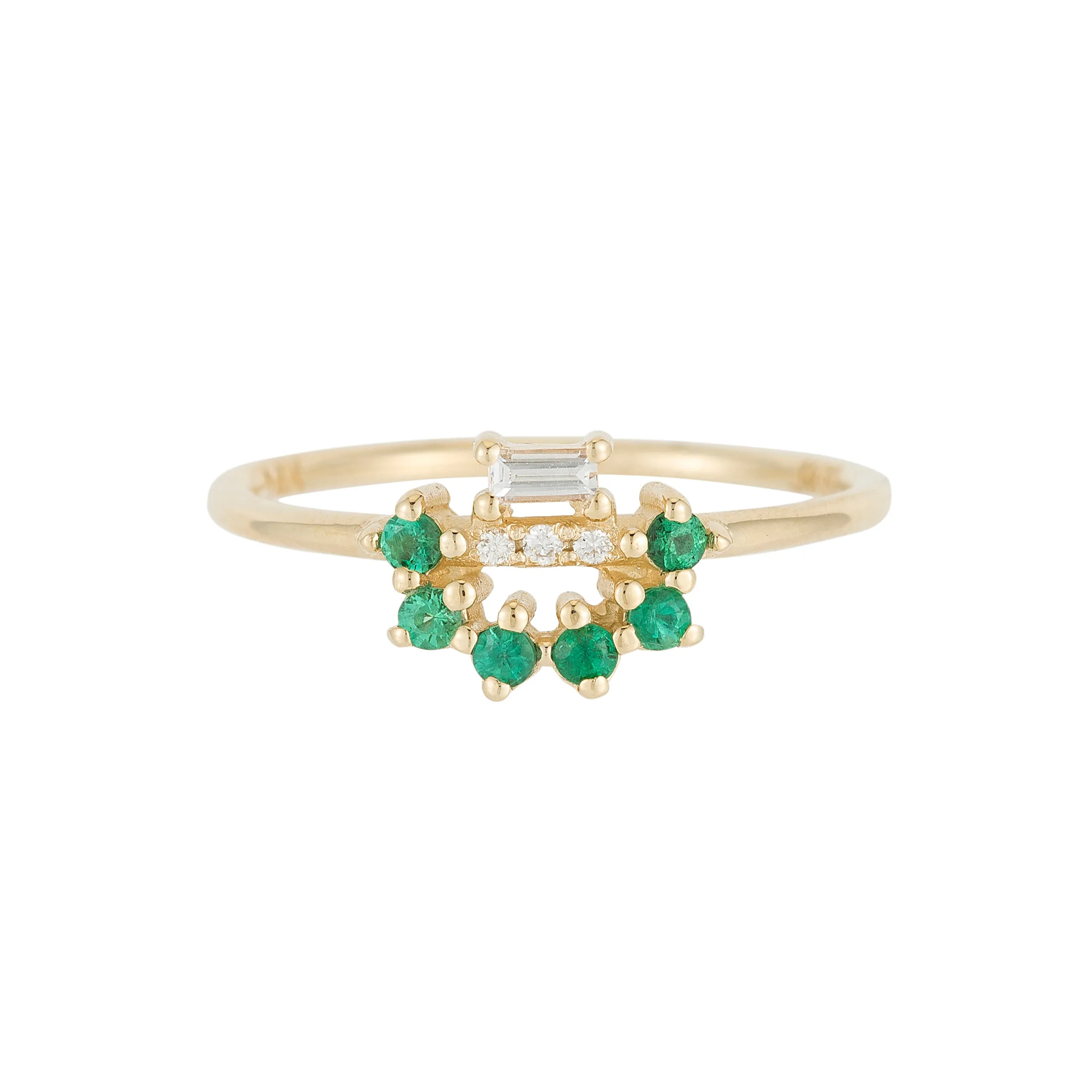 Baguette Arch Emerald Ring