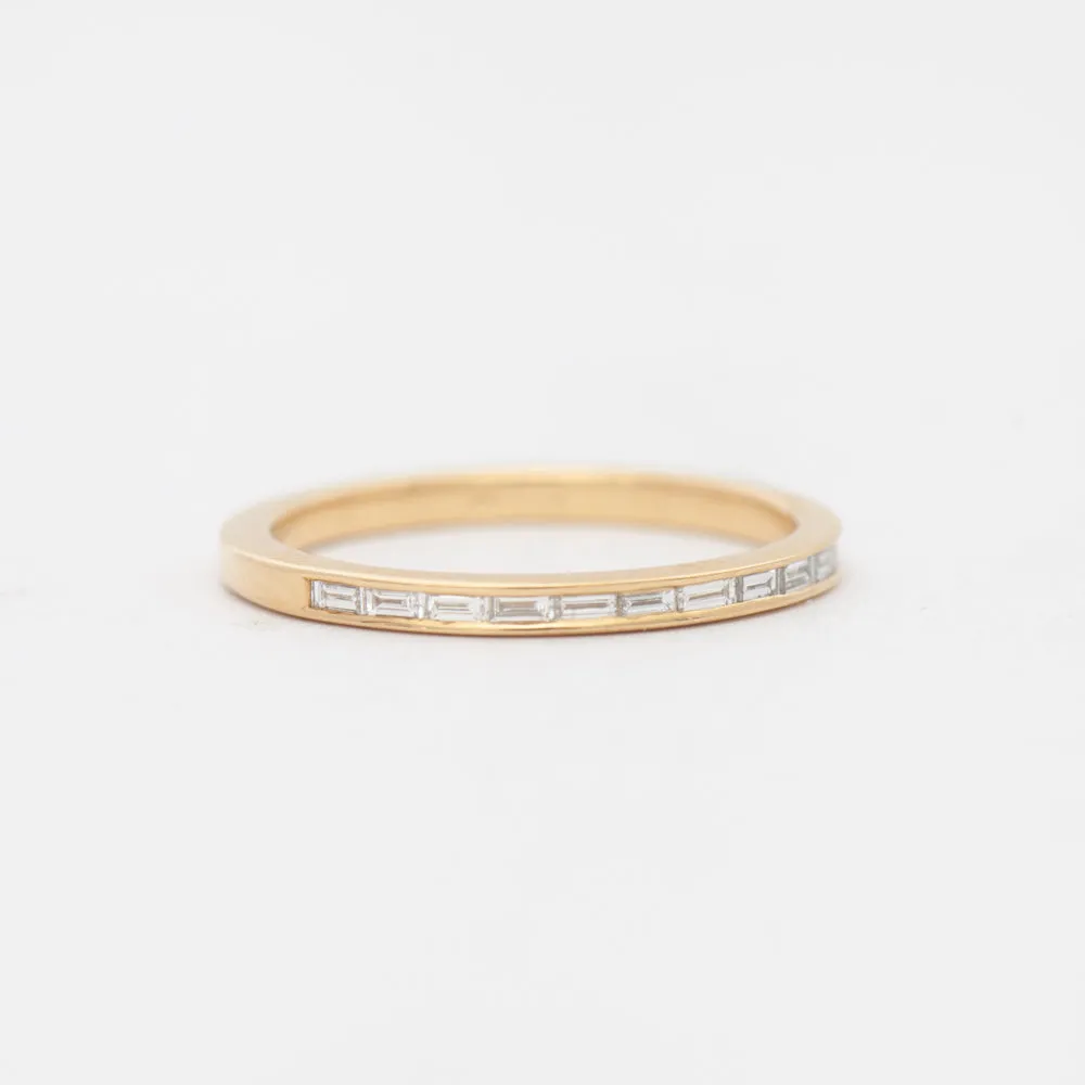 Baguette Diamond Channel Half Eternity Band