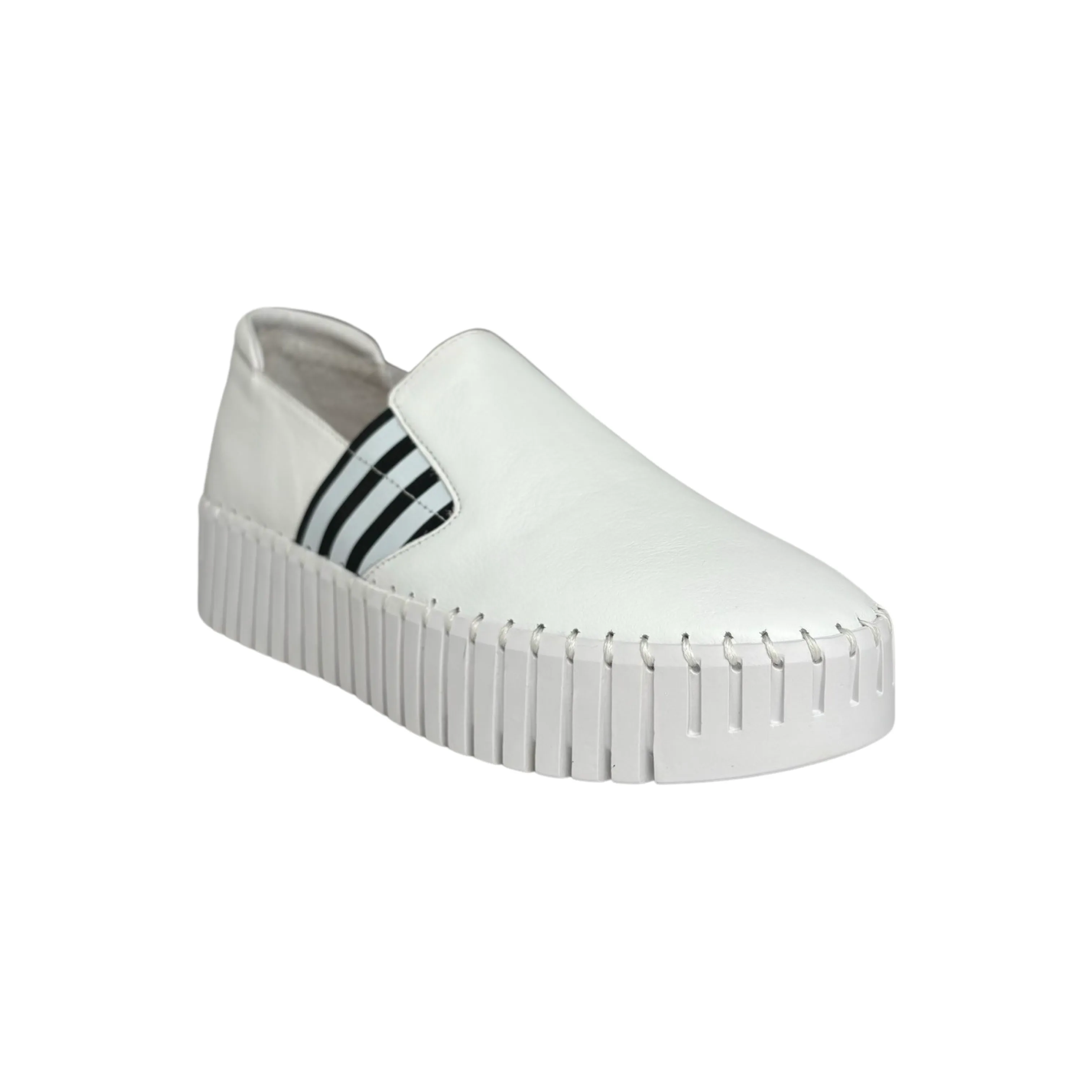 Becca White/Black Stripe Slip On