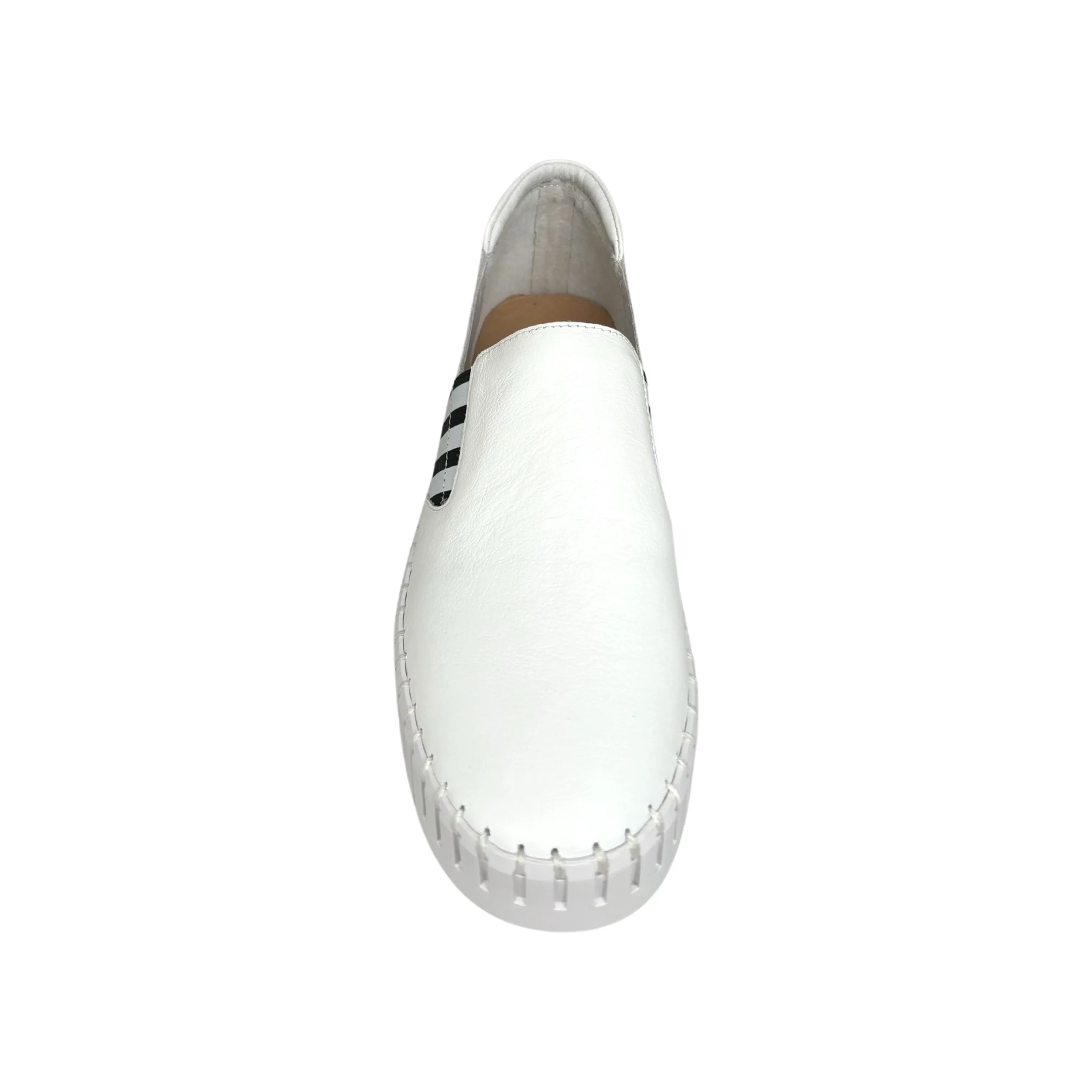 Becca White/Black Stripe Slip On