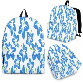 Blue hibiscus unisex backpack