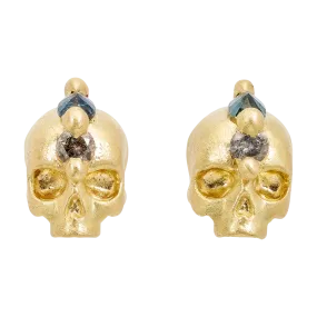 Blue Island Of Idols Skull Stud Earrings - Made to Order