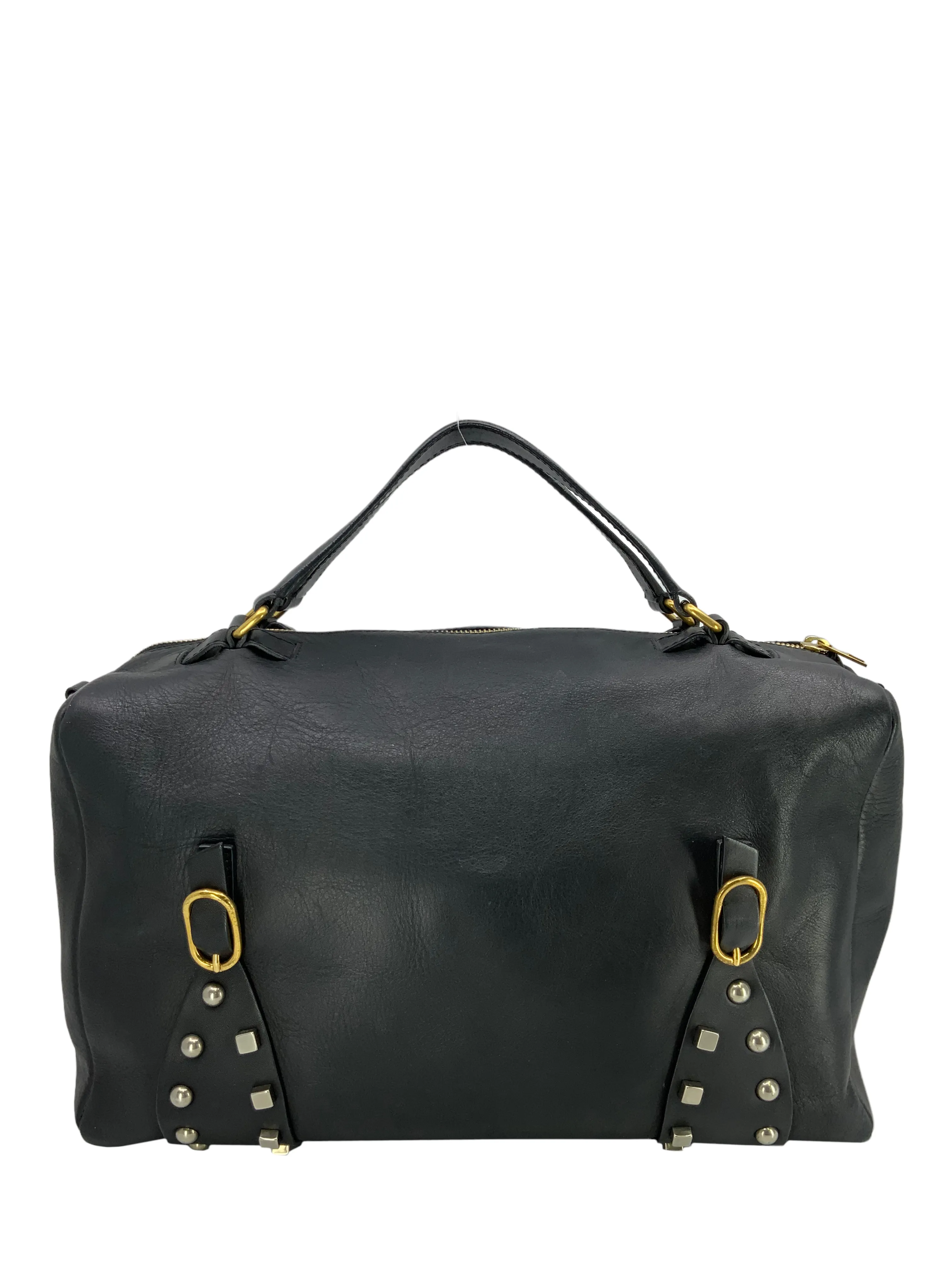 CELINE Leather Studded Handle Bag