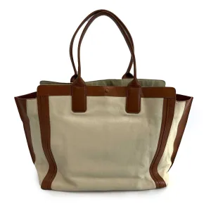 Chloe - Calfskin Medium Alison East West Tote Husky White Tan Shoulder Bag