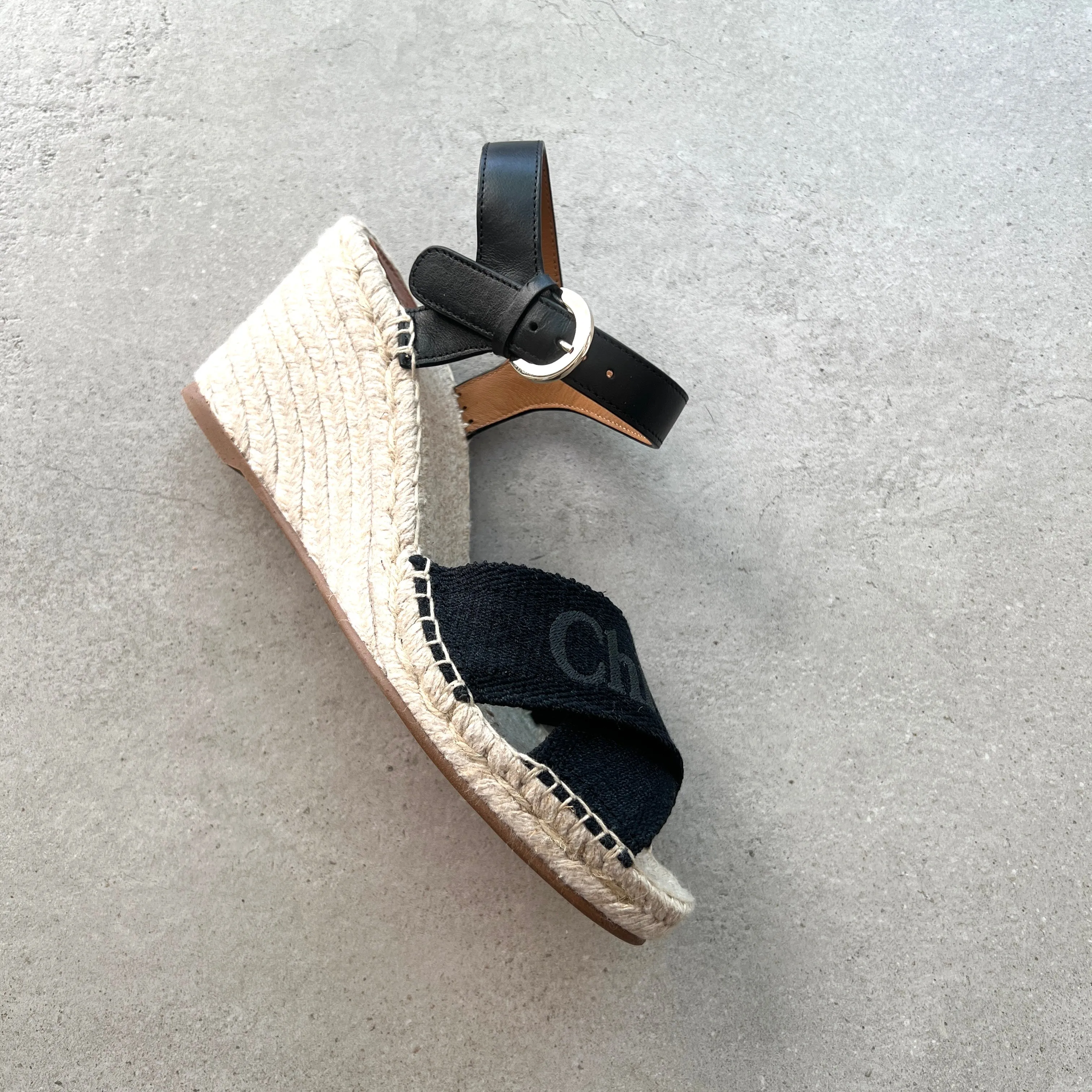 Chloe Piia Espadrille Wedge, Black