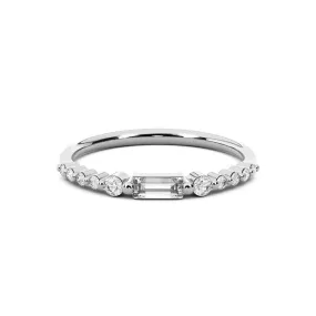 Chorost & Co. Private Collection 14K White Gold 0.30ct Diamond Baguette Stackable Band