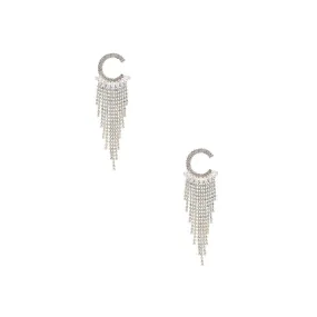 Crystal C Shape Baguette Fringe Earring