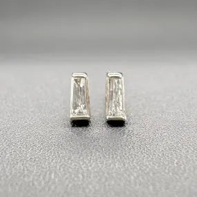 Estate 14K W Gold 0.14ctw G-H/VS1-2 Diamond Baguette Stud Earrings