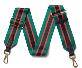 Fabucci Green Black Red Stripe Handbag Strap