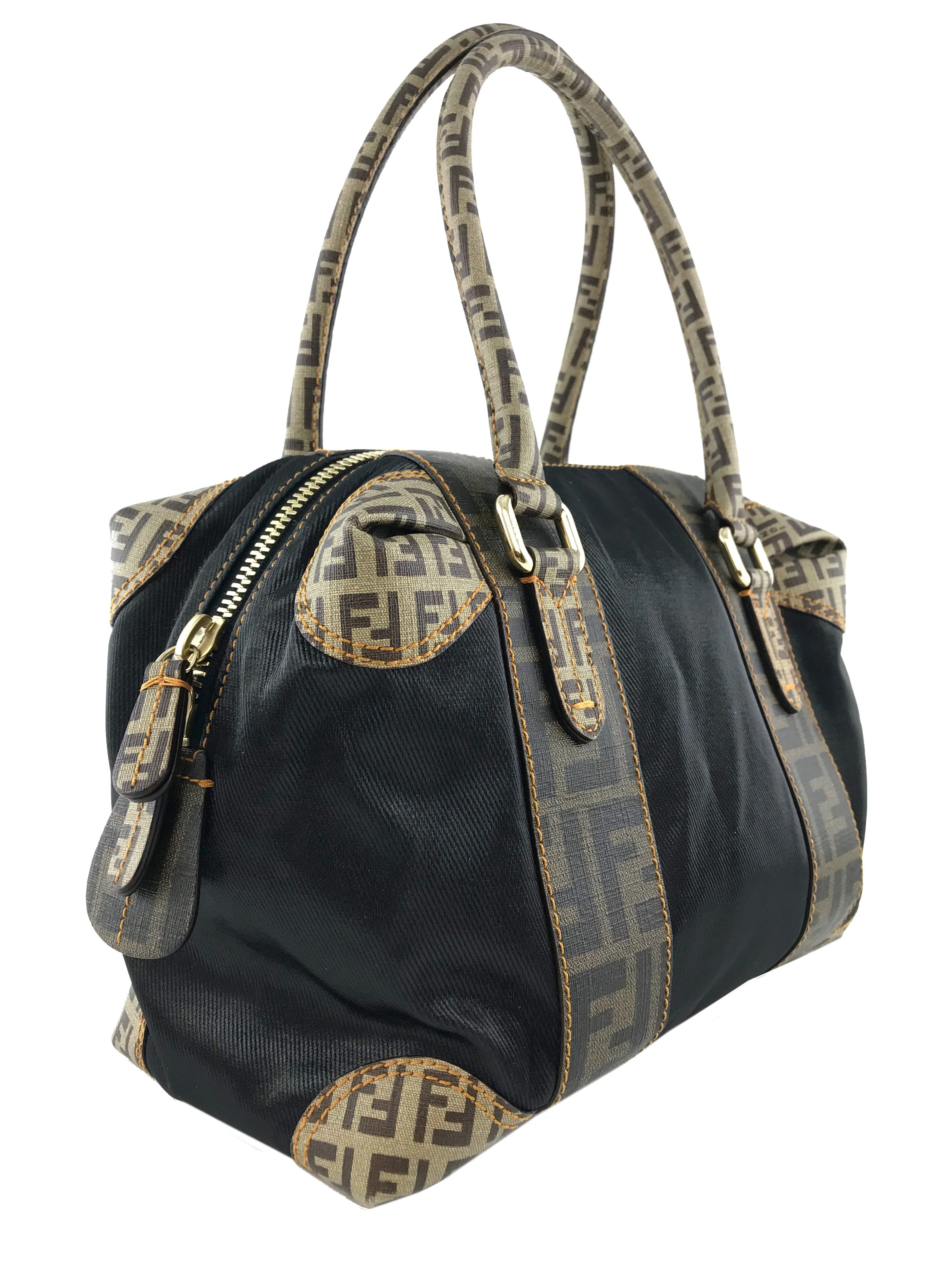 Fendi B Mix Coated Canvas Satchel Bag