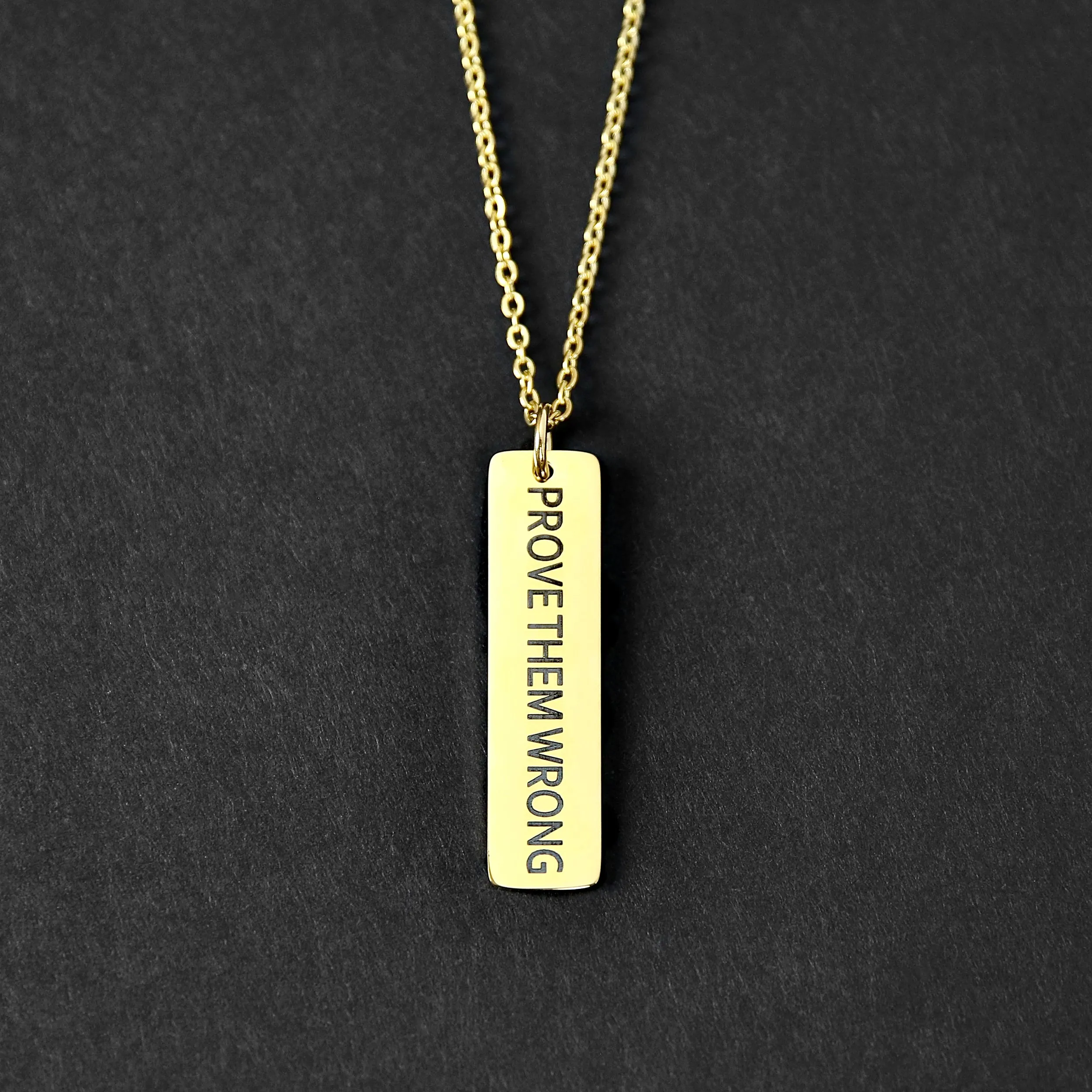 Flat Bar Necklace - Gold