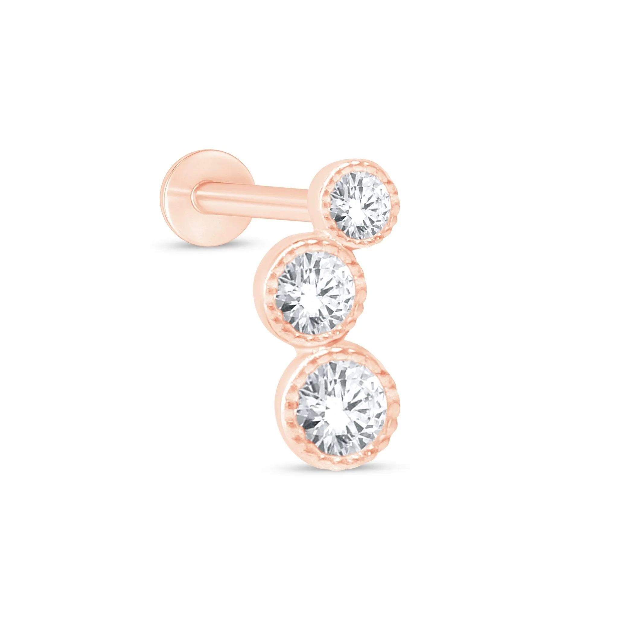 Graduated Stone Flat Back Stud