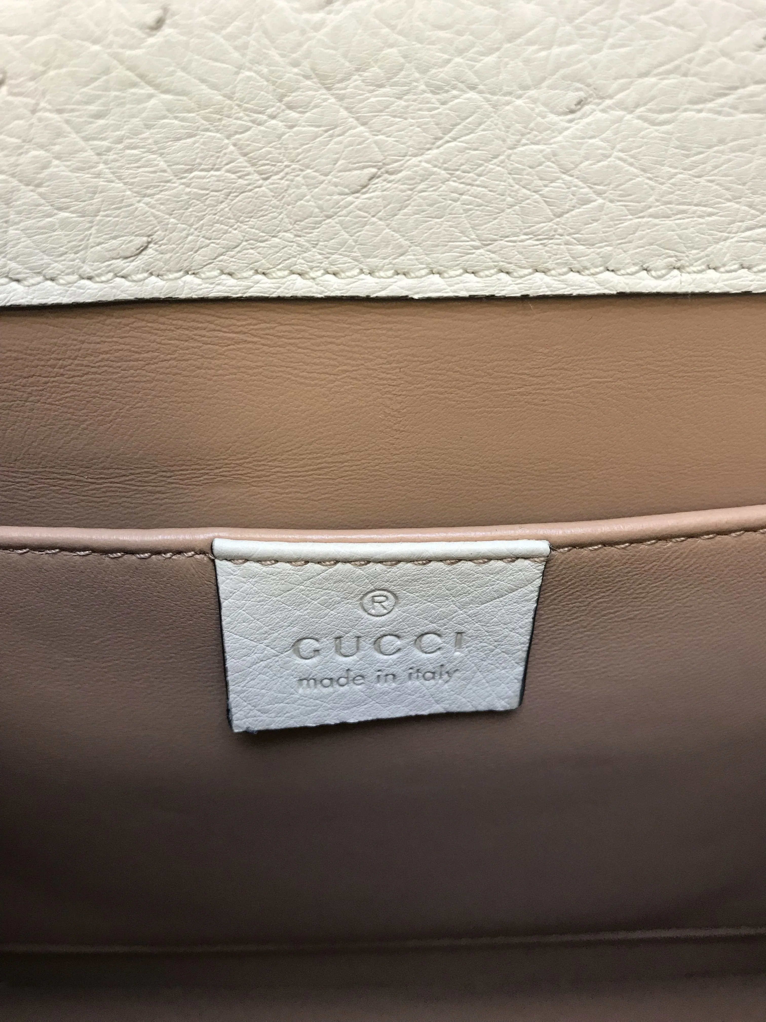 Gucci Dionysus Bamboo Top Handle Ostrich Bag