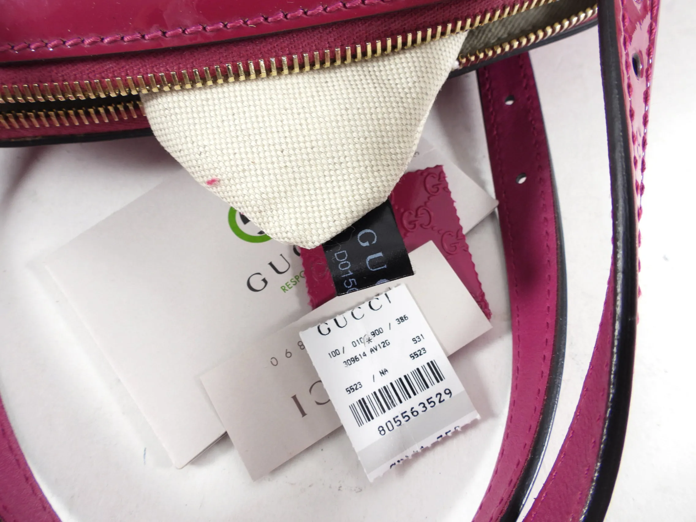 Gucci Pink Microguccissima Patent Leather Dome Bag