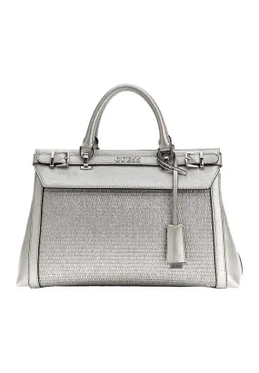 GUESS Sestri Luxury Satchel Borsa Donna Silver WY898506