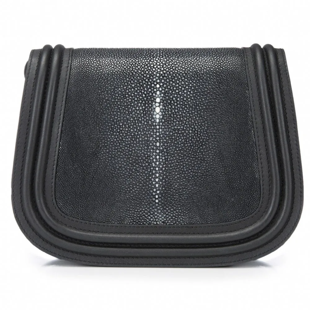 Hazel Shagreen Saddle Bag