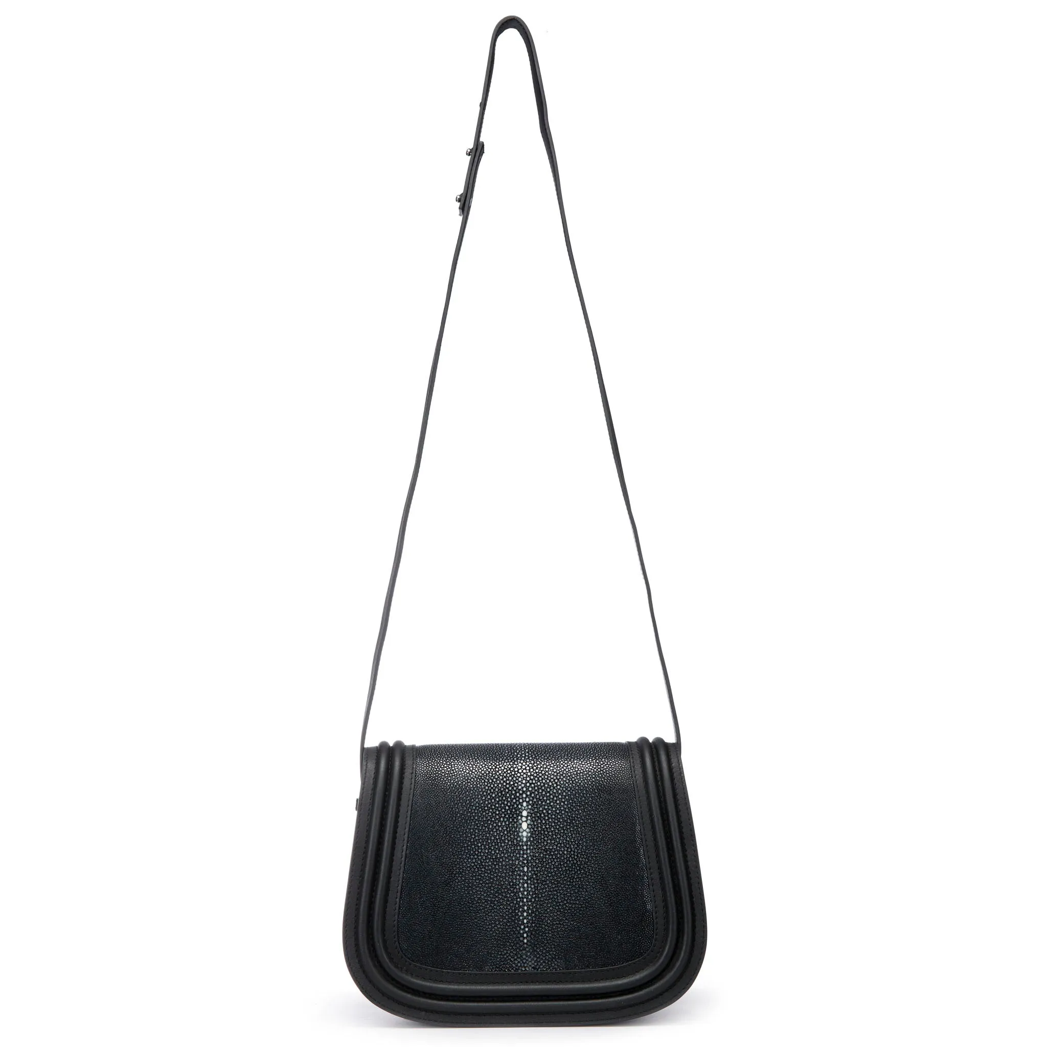 Hazel Shagreen Saddle Bag