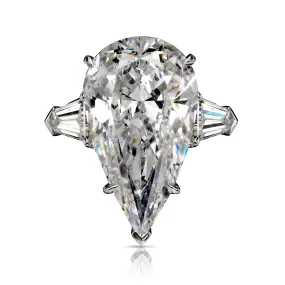 IRIS 12 CARAT PEAR SHAPE D COLOR FLAWLESS DIAMOND ENGAGEMENT RING PLATINUM GIA CERTIFIED 10 CT D FL BY MIKE NEKTA