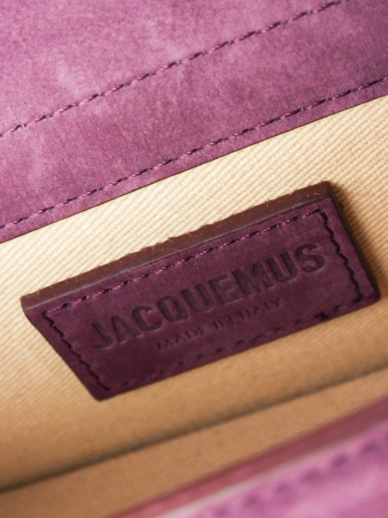 Jacquemus Purple Suede Leather Le Bambino Mini Two Way Bag