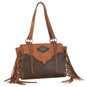 Justin Women's Fringe Accent Two-Tone Satchel