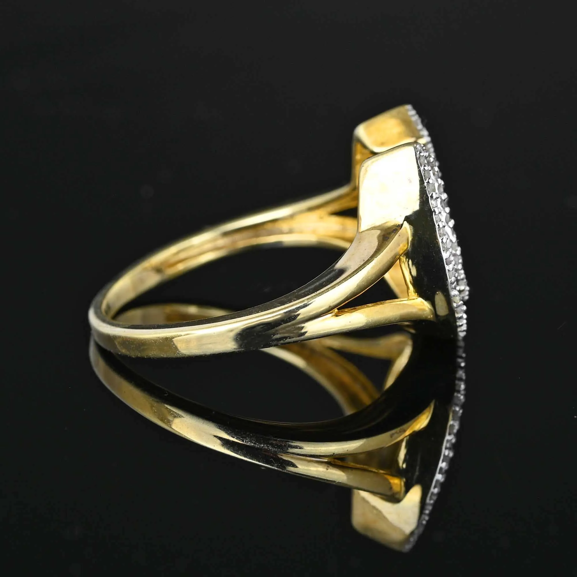 Large Vintage Baguette Diamond Horseshoe Ring