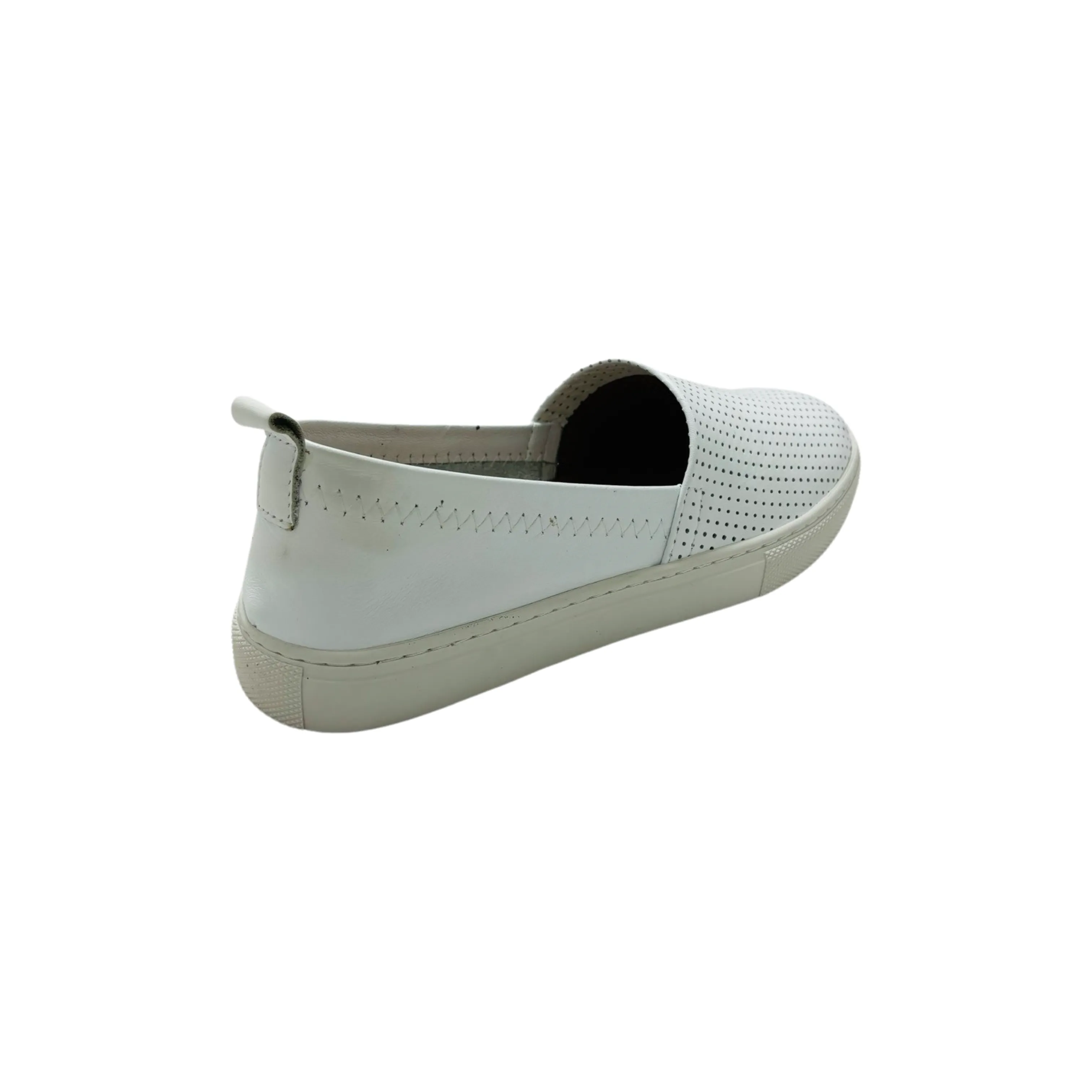 Lila White Leather Slip on