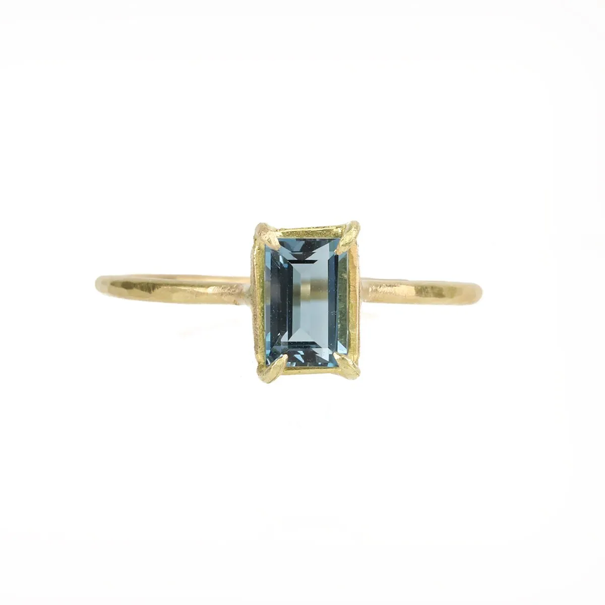 London Blue Topaz Baguette Mini Gem Ring