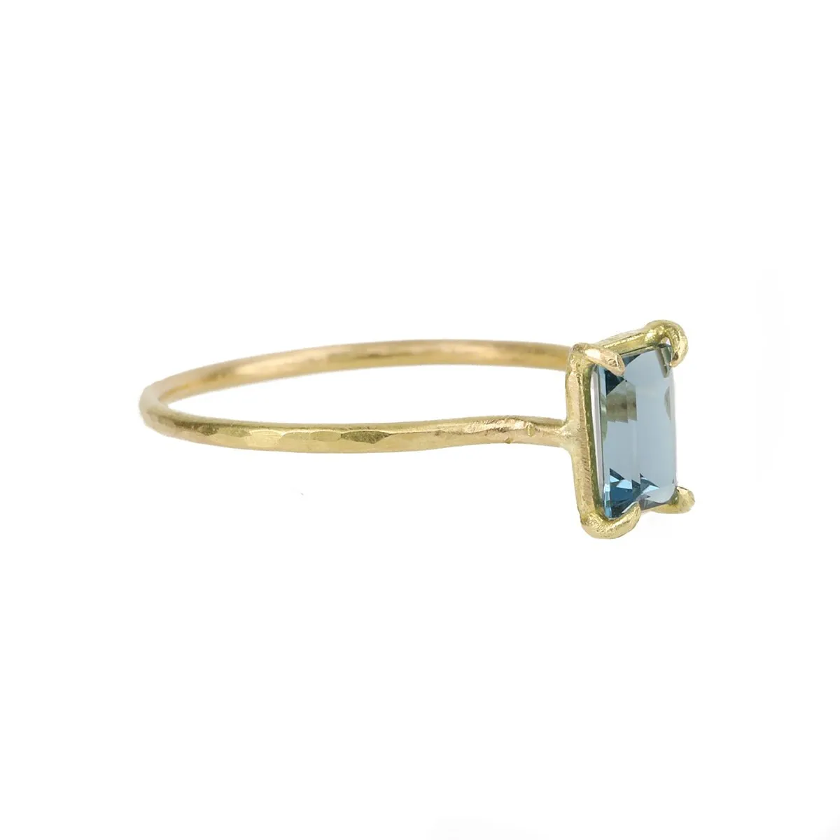 London Blue Topaz Baguette Mini Gem Ring