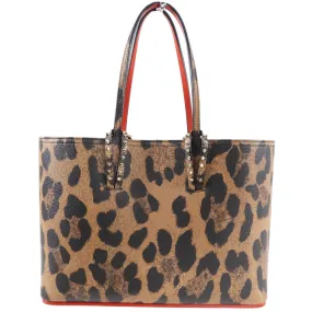 Louboutin Small Cabata Leopard and Red Lined Tote Bag