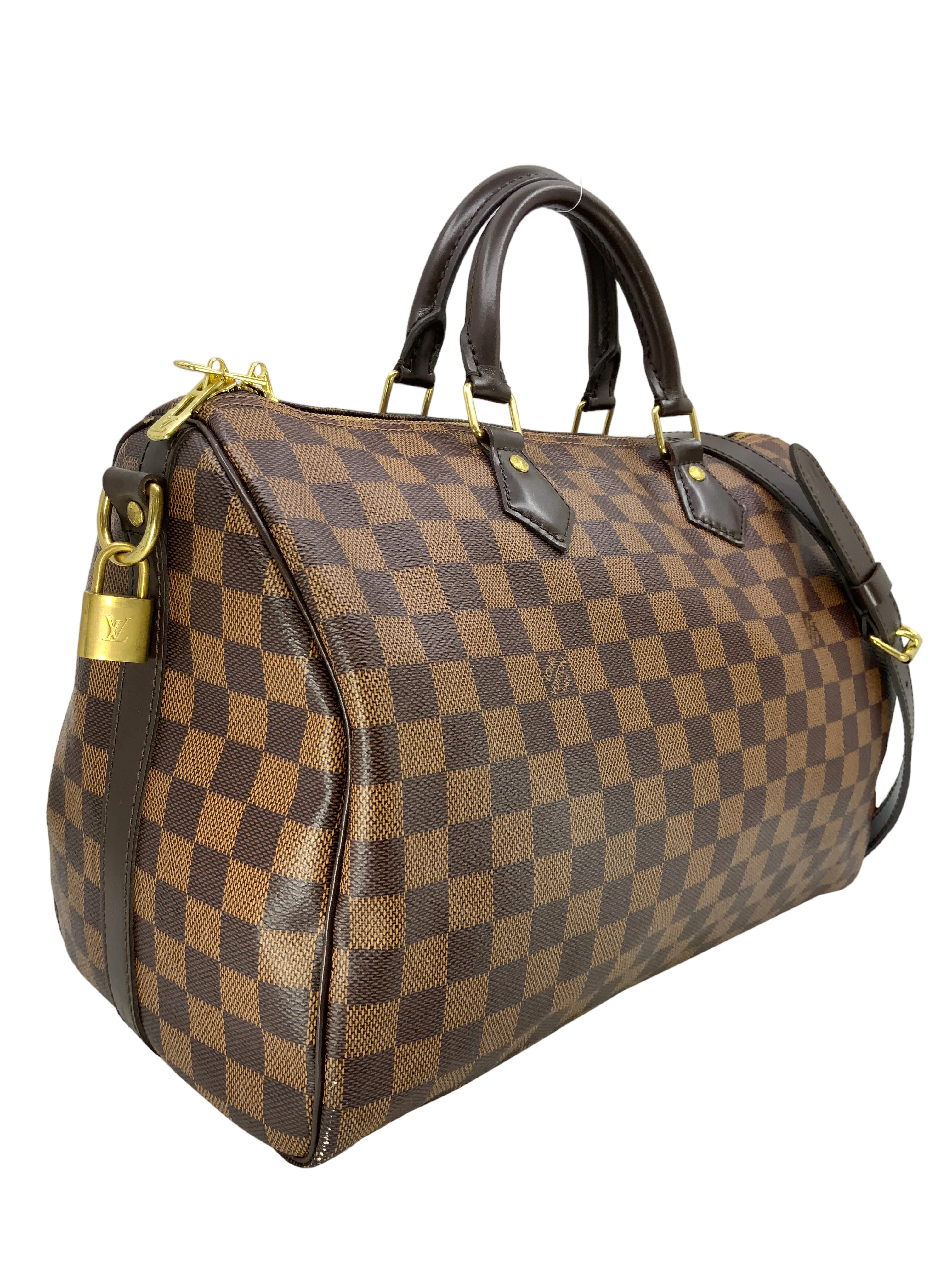 Louis Vuitton Damier Ebene Speedy Bandouliere 35 Bag