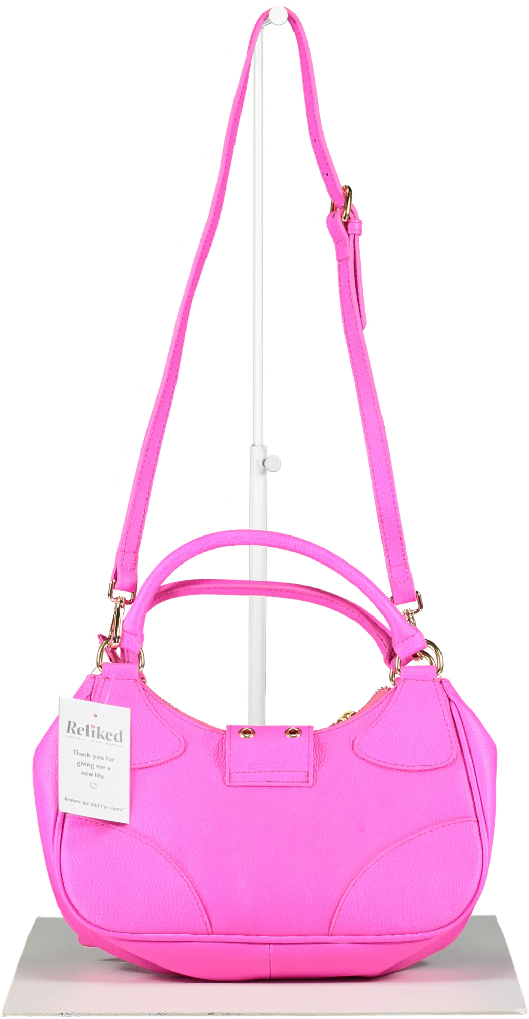 LUIZA BARCELOS Hot Pink Leather Baguette Bag