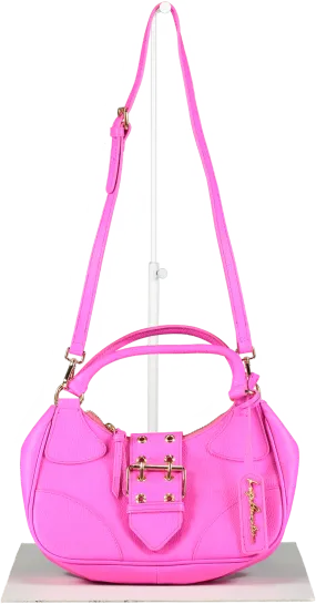 LUIZA BARCELOS Hot Pink Leather Baguette Bag