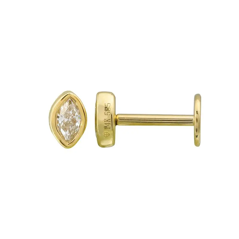 Marquise Bezel set Flat Back Studs