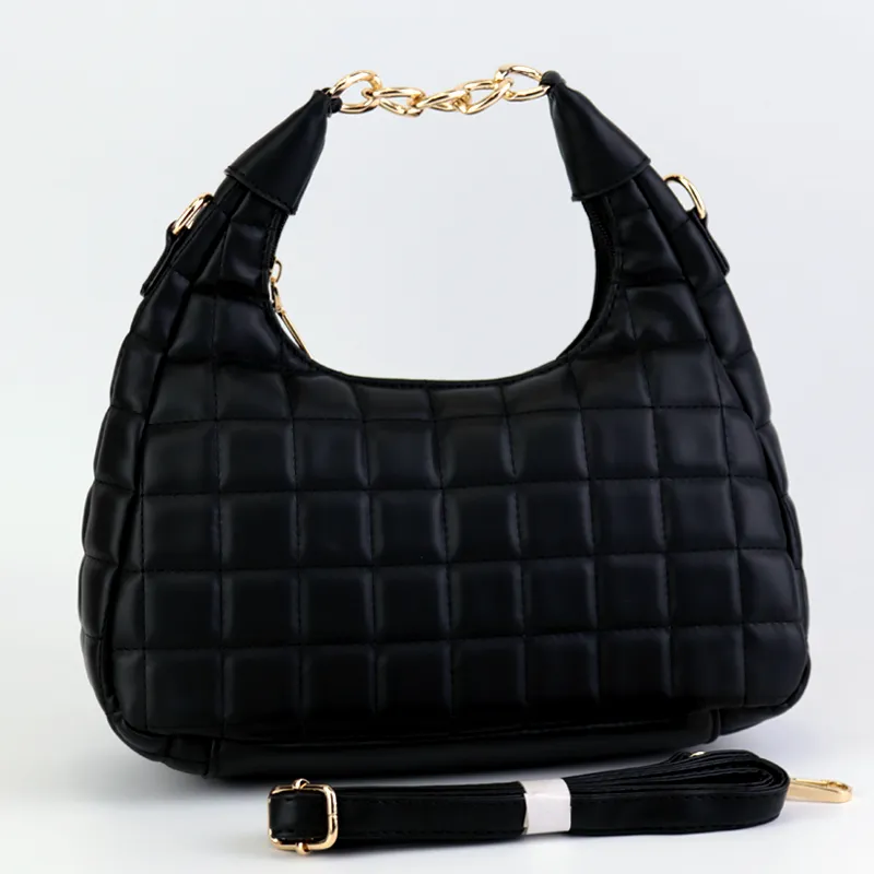 Medium Quilted Hobo Bag Women Leather Handbag